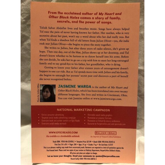 Here We Are Now By Jasmine Warga Advance Readers Edition Paperback - Picture 5 of 5